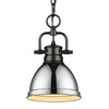 Duncan Mini Pendant with Chain - Matte Black with Chrome Shade