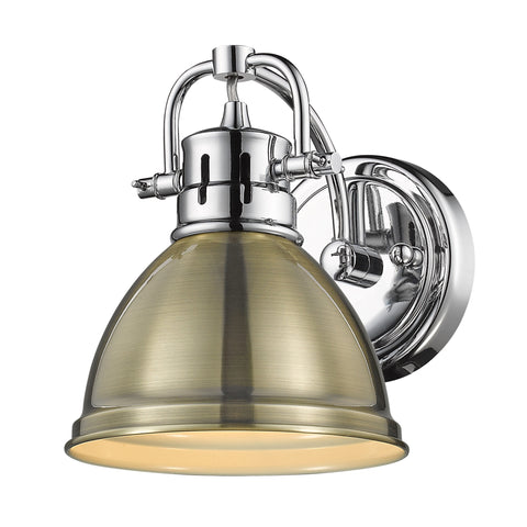 Duncan Wall Sconce/Bath Vanity - Chrome with Aged Brass Shade