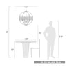 Colson 6 Light Chandelier (with Pewter Shade) - Matte Black