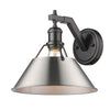 Orwell 1 Light Wall Sconce - Matte Black with Pewter Shade