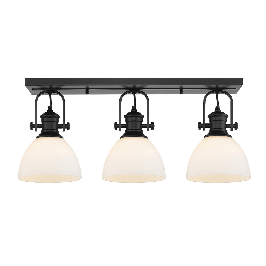 Hines 3 Light Semi-Flush - Matte Black