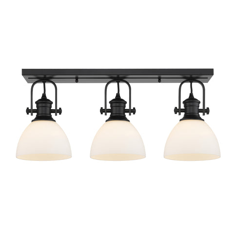 Hines 3 Light Semi-Flush - Matte Black