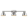 Duncan 3 Light Bath Vanity - Pewter with Chrome Shade