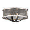 Colson Flush Mount - 15" (with Pewter Shade) - Matte Black