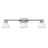 Duncan 3 Light Bath Vanity - Pewter with White Shade