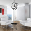 Atom All Brushed Steel 6 Light Chandelier