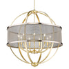 Colson 9 Light Chandelier (with Pewter Shade) - Olympic Gold