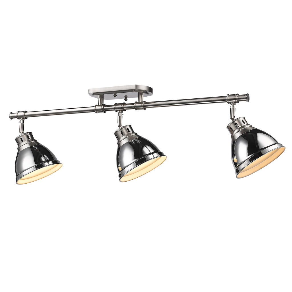 Duncan Semi-Flush - Track Light - Pewter with Chrome Shade