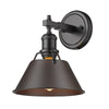 Orwell Wall Sconce/Bath Vanity - Matte Black with Rubbed Bronze Shade
