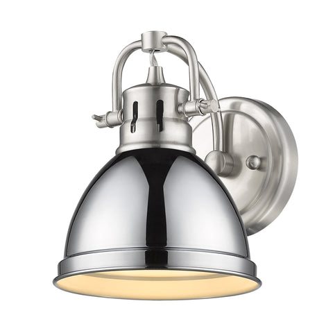 Duncan Wall Sconce/Bath Vanity - Pewter with Chrome Shade