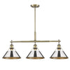 Orwell Linear Pendant - Aged Brass with Chrome Shades