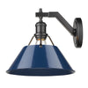 Orwell 1 Light Wall Sconce - Matte Black with Navy Shade