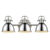 Duncan 3 Light Bath Vanity - Pewter with Chrome Shade