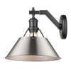 Orwell 1 Light Wall Sconce - Matte Black with Pewter Shade