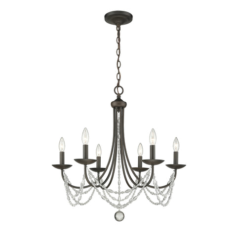 Mirabella 6 Light Chandelier - Rubbed Bronze