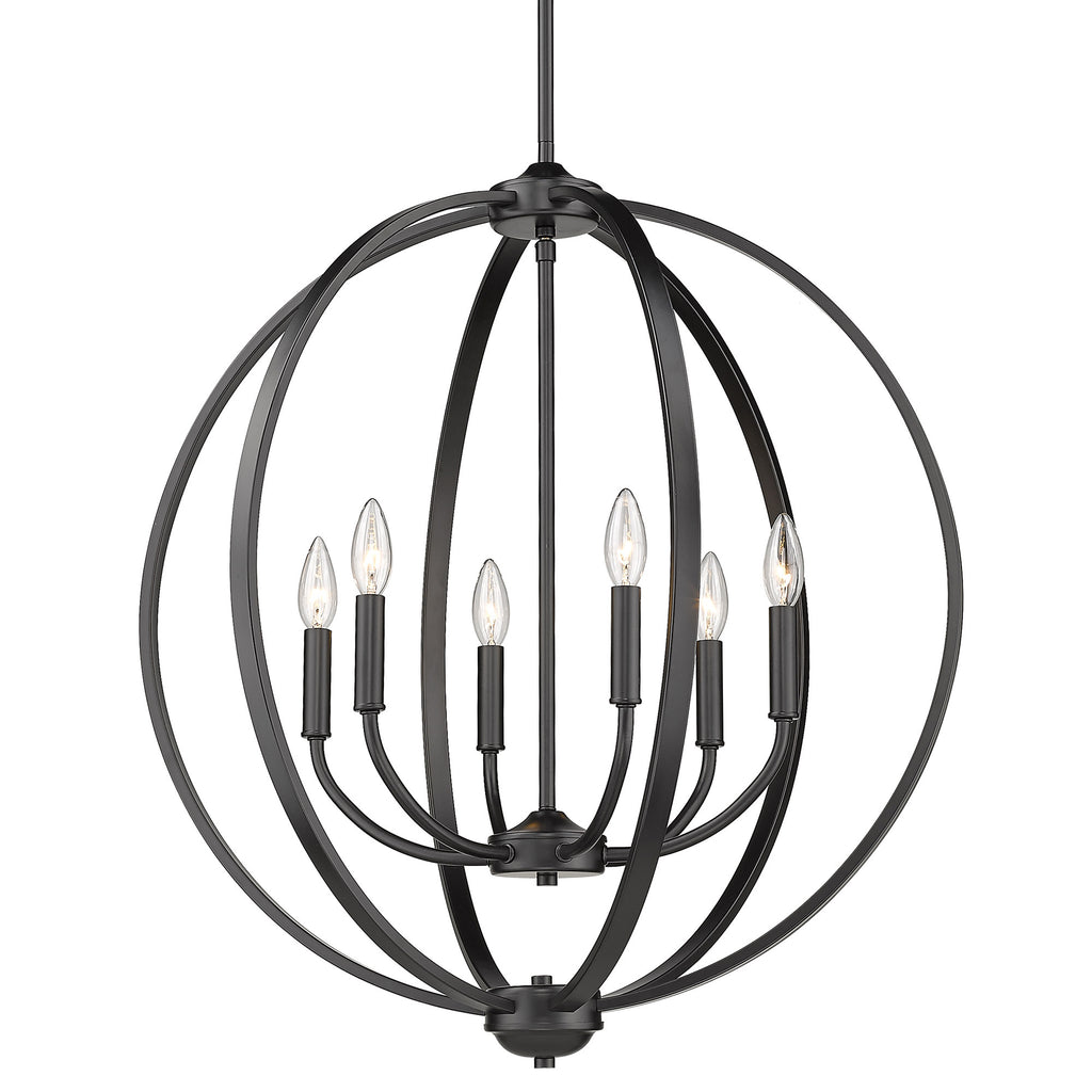 Colson 6 Light Chandelier - Matte Black