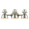 Duncan 3 Light Bath Vanity - Aged Brass with Pewter Shade