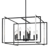 Tribeca 9 Light Chandelier - Matte Black with Pewter Accents