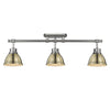 Duncan Semi-Flush - Track Light - Pewter with Aged Brass Shade