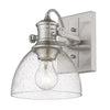 Hines 1 Light Semi-Flush - Pewter with Seeded Glass