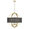 Colson 6 Light Chandelier (with Matte Black Shade) - Olympic Gold