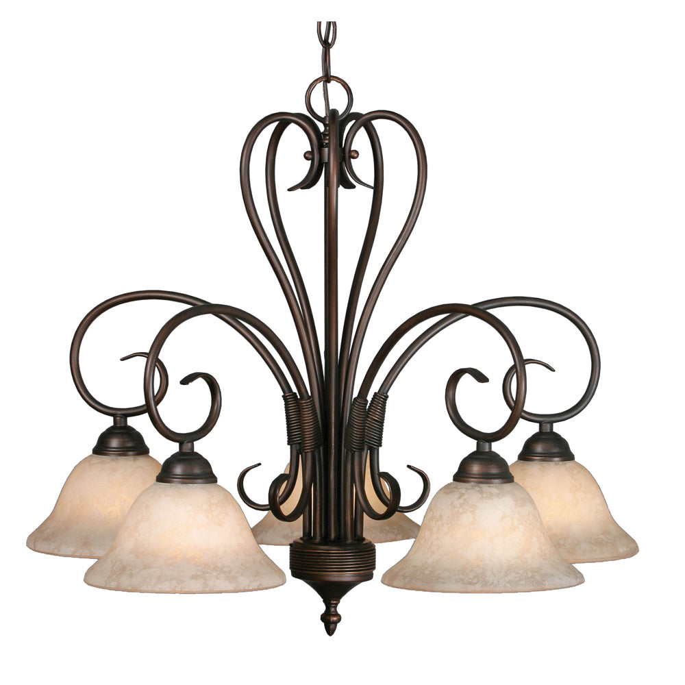 Homestead 5 Light Nook Chandelier - Rubbed Bronze