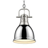 Duncan Small Pendant with Chain - Pewter with Chrome Shade