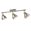 Duncan Semi-Flush - Track Light - Aged Brass with Pewter Shade