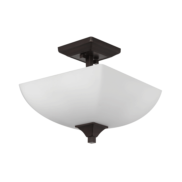 Three Light Semi Flush - Provincial Bronze