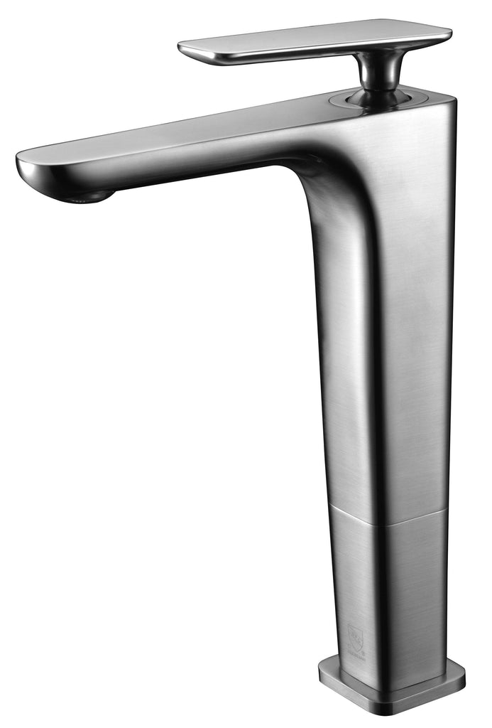 Brushed Nickel Tall Single Hole Modern Bathroom Faucet Faucets Alfi 