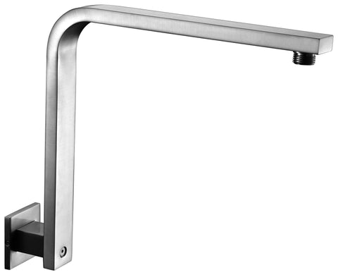 Brushed Nickel 12" Square Raised Wall Mounted Shower Arm Faucets Alfi 