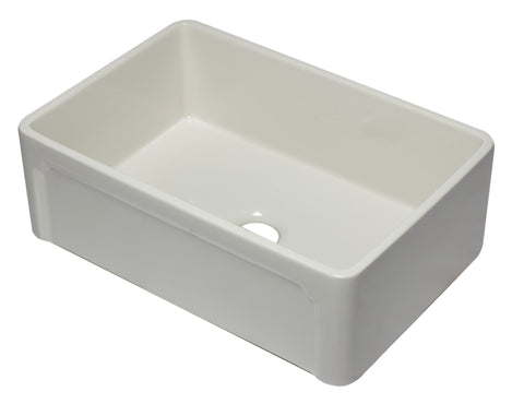 30 inch Biscuit Reversible Single Fireclay Farmhouse Kitchen Sink