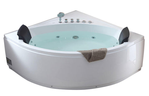5' Rounded Modern Double Seat Corner Whirlpool Bath Tub with Fixtures