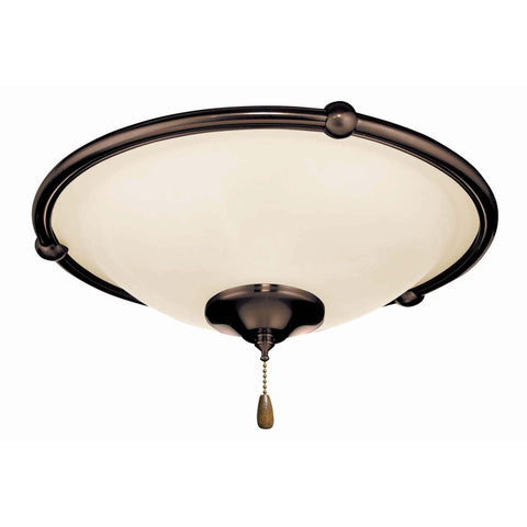 kathy ireland HOME by Luminance Brands Feather Swirl Glass Low Profile LED Light Kit for Ceiling Fans, Damp Rated, Candelabra