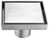 5" x 5" Modern Square Brushed Stainless Steel Shower Drain with Solid Cover Hardware Alfi 