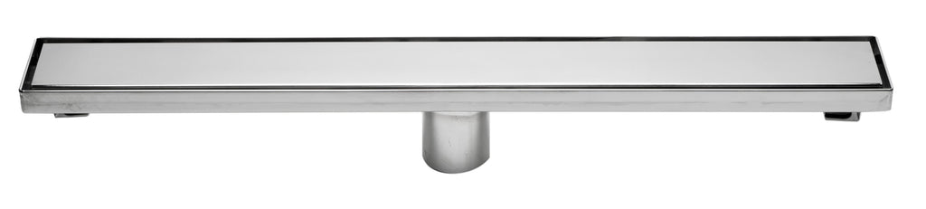 24" Modern Polished Stainless Steel Linear Shower Drain with Solid Cover Hardware Alfi 