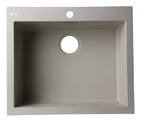 Biscuit 24" Drop-In Single Bowl Granite Composite Kitchen Sink Sink Alfi 