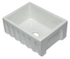 24 inch White Reversible Smooth / Fluted Single Bowl Fireclay Farm Sink Sink Alfi 