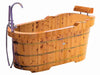 61" Free Standing Cedar Wooden Bathtub with Fixtures & Headrest Bathtub Alfi 