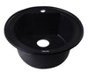 Black 20" Drop-In Round Granite Composite Kitchen Prep Sink Sink Alfi 