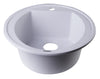 White 20" Drop-In Round Granite Composite Kitchen Prep Sink Sink Alfi 