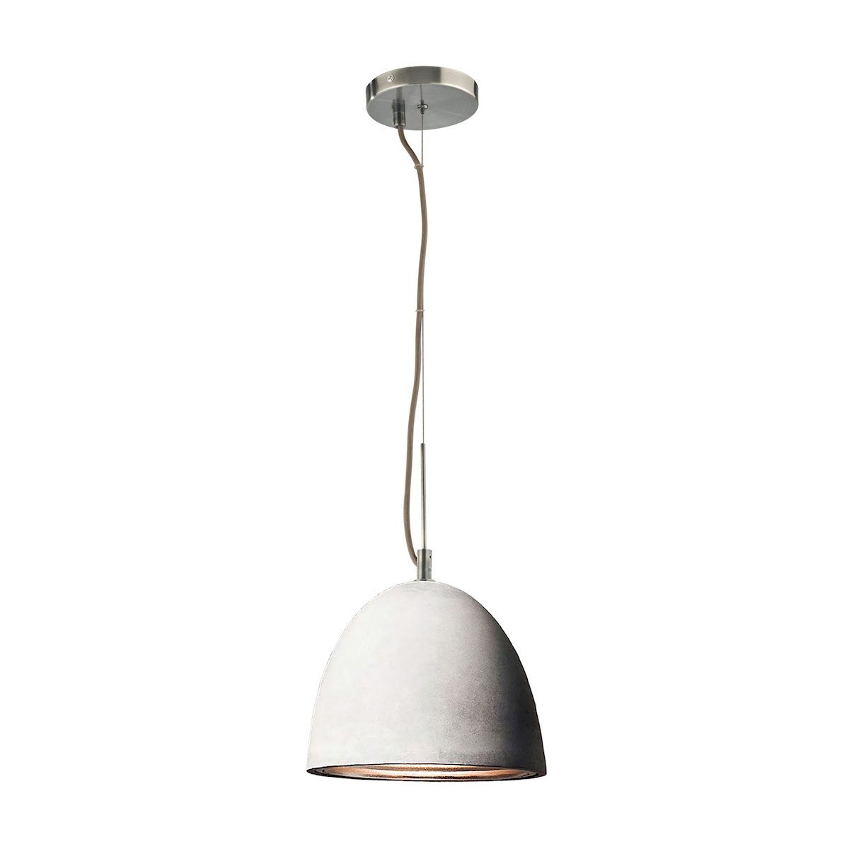 Castle Pendant In Poured Concrete With Chrome Reflector - Small Ceiling Elk Lighting 
