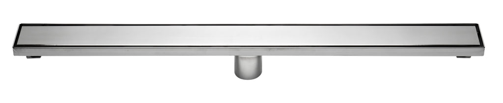 32" Modern Polished Stainless Steel Linear Shower Drain with Solid Cover Hardware Alfi 
