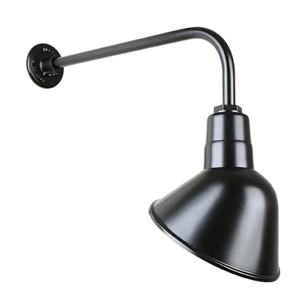 10" Gooseneck Light Angle Shade, QSNB-13 Arm (Choose Finish and Accessory Options) Outdoor Hi-Lite Black (none) 