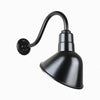 10" Gooseneck Light Angle Shade, QSNB-42 Arm (Choose Finish and Accessory Options) Outdoor Hi-Lite Black (none) 