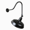 14" Gooseneck Light Warehouse Shade, QSNHL-H Arm (Choose Finish and Accessory Options) Outdoor Hi-Lite Black Swivel Knuckle 