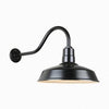16" Gooseneck Light Warehouse Shade, QSNHL-A Arm (Choose Finish and Accessory Options) Outdoor Hi-Lite Black (none) 