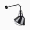12" Gooseneck Light Angle Shade, QSNB-13 Arm (Choose Finish and Accessory Options) Outdoor Hi-Lite Black Wire Guard 