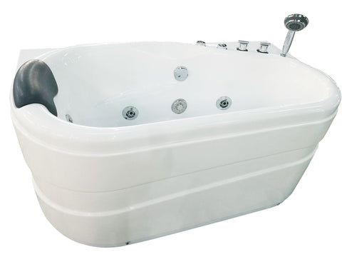5' White Acrylic Corner Whirpool Bathtub - Drain on Right Bathtub Alfi 