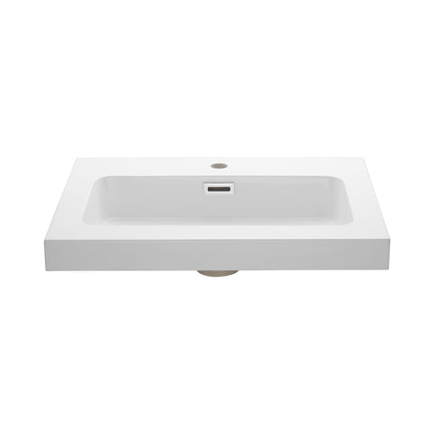 24"w (60cm) White Resin Sink Top